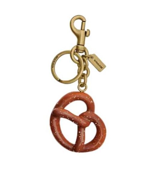 COACH White Small Pretzel-Motif Bag Charm