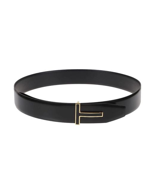 Tom Ford Black Logo Belt for men