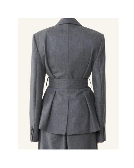 Lanvin Gray Belted Tailored Blazer
