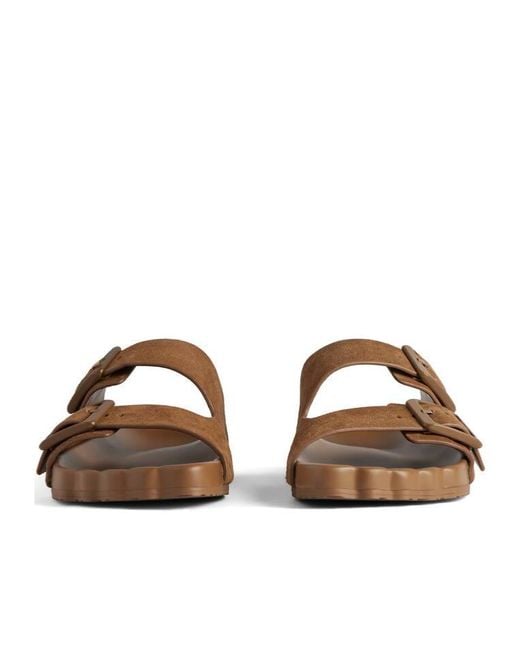 Balenciaga Brown Sunday Buckle Detailed Sandals for men