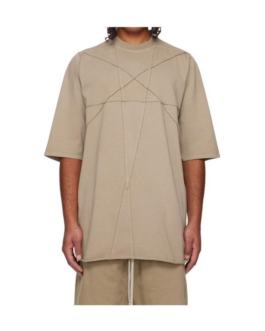 Rick Owens Natural Taupe Concordians Jumbo Ss T-Shirt for men