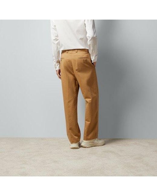 Gucci Natural Twill Straight Trousers for men