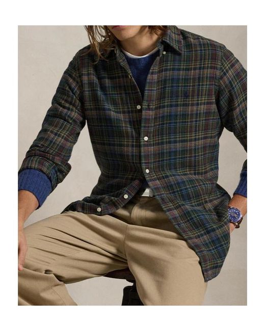 Polo Ralph Lauren Gray Checked Button-Up Shirt for men