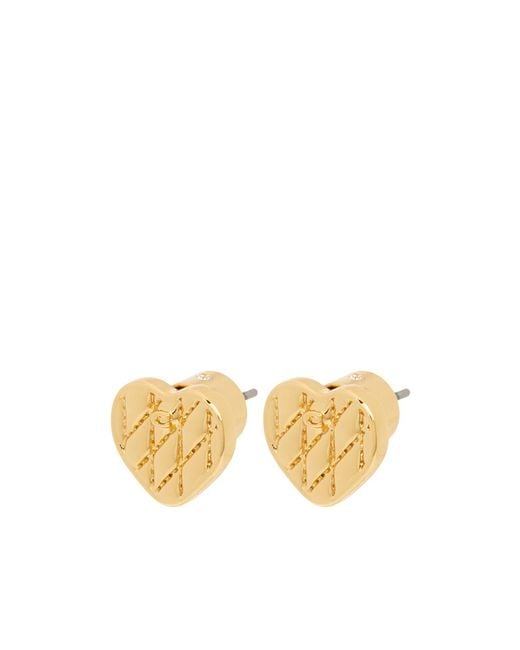 COACH Metallic Quilted Heart Earrings