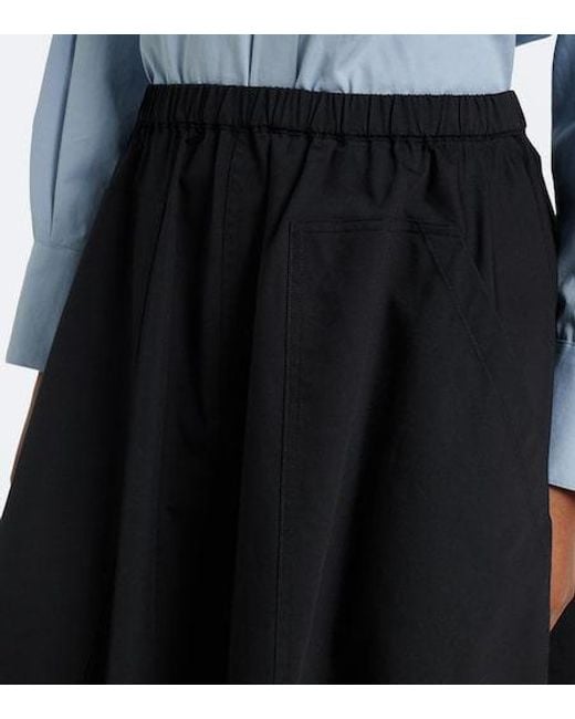 Vince Black Cotton Midi Skirt