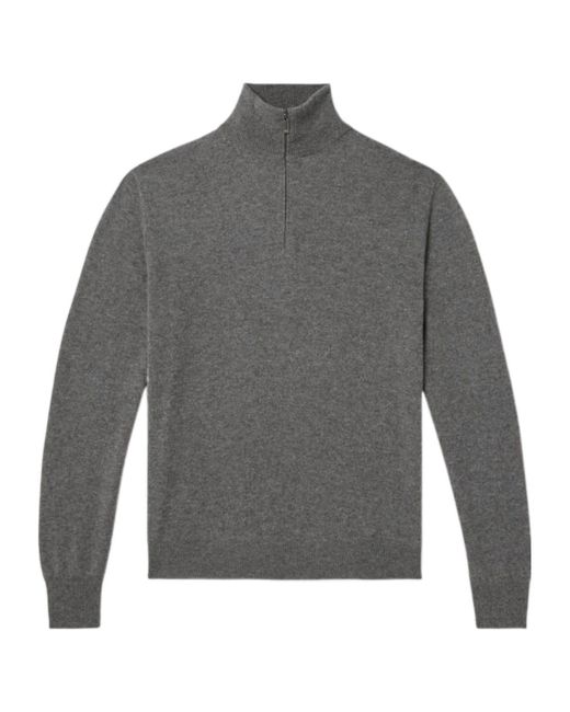 Massimo Alba Gray Long-Sleeved Stand-Up Collar Pullover for men