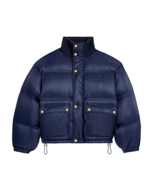 Celine Puffer Jacket in Blue | Lyst