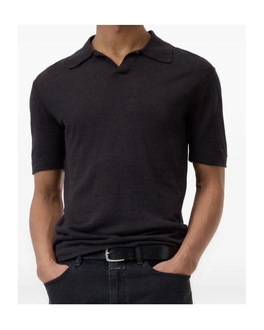 Closed Black Short-Sleeve Polo Shirt for men