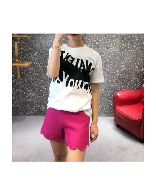 Valentino White Trunk Alphabet Printed T-Shirt