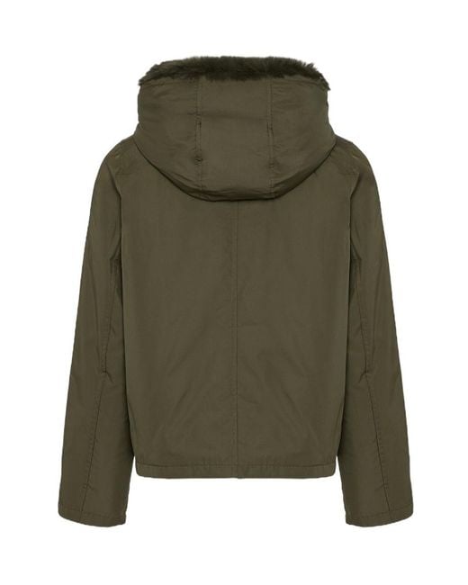 Yves Salomon Green Reversible Hooded Jacket