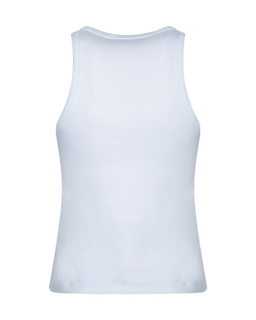 MSGM Blue Logo Knitted Tank Top
