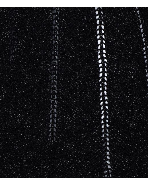 Twinset Black Lurex Knit V-Neck Knitted Top