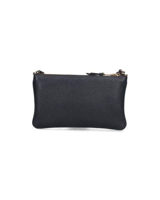 Prada Black Logo Plaque Zipped Shoulder Bag