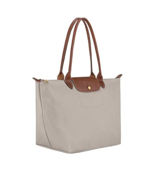 Longchamp White Le Pliage Large Shoulder Bag