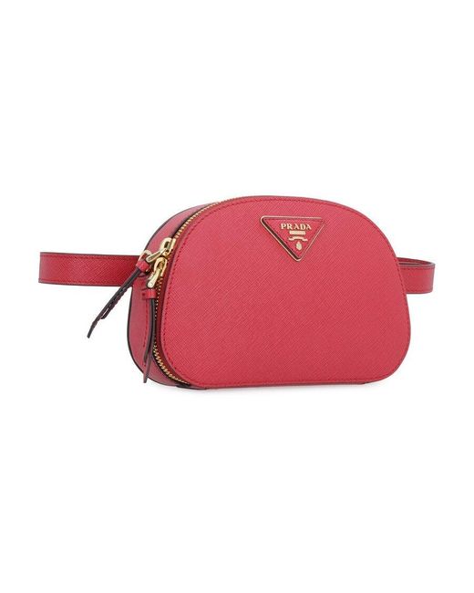 Prada Logo Logo Bag in Red | Lyst