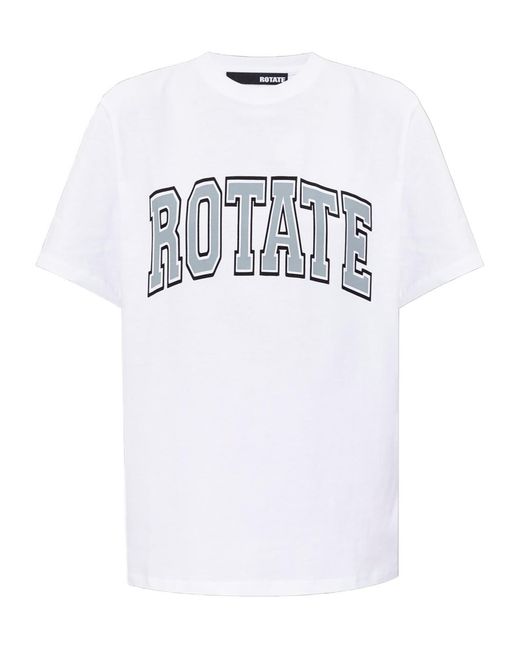 ROTATE BIRGER CHRISTENSEN White Logo-Print T-Shirt