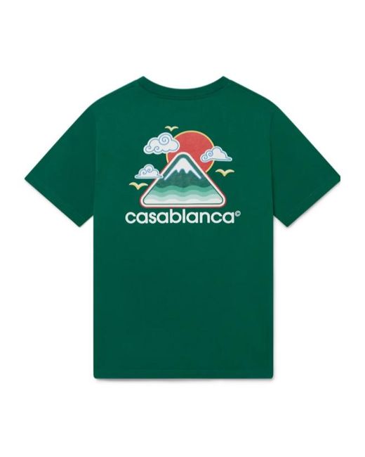 Casablanca Green Logo Printed Crewneck T-Shirt for men