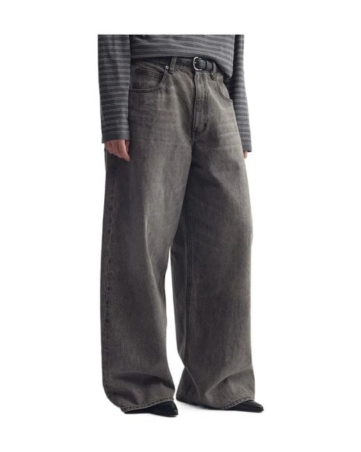 Nili Lotan Gray Wide-Leg Jeans