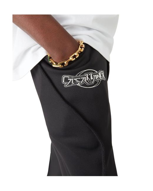 Casablanca Black Oversized Panelled Sweatpants for men