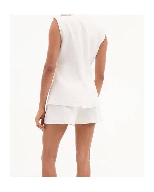 Veronica Beard White Tamara Sleeveless Waistcoat
