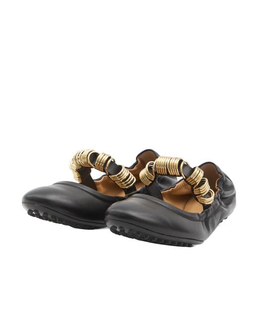 Tod's Brown Ring Embellished Ballerinas