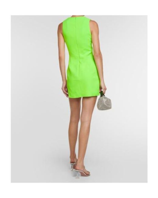 David Koma Green Embellished Asymmetric Minidress