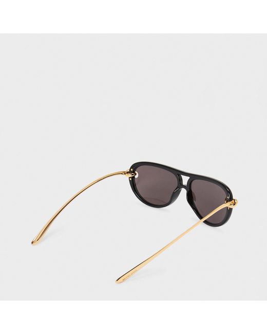 Bottega Veneta White Aviator Sunglasses