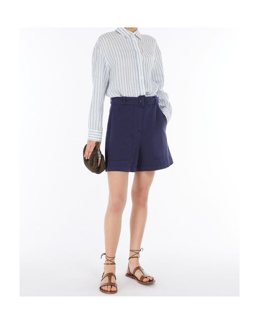 Weekend by Maxmara Blue Linen Shirt