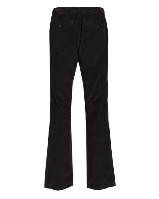 Palm Angels Black Logo Embroidered Drawstring Pants for men