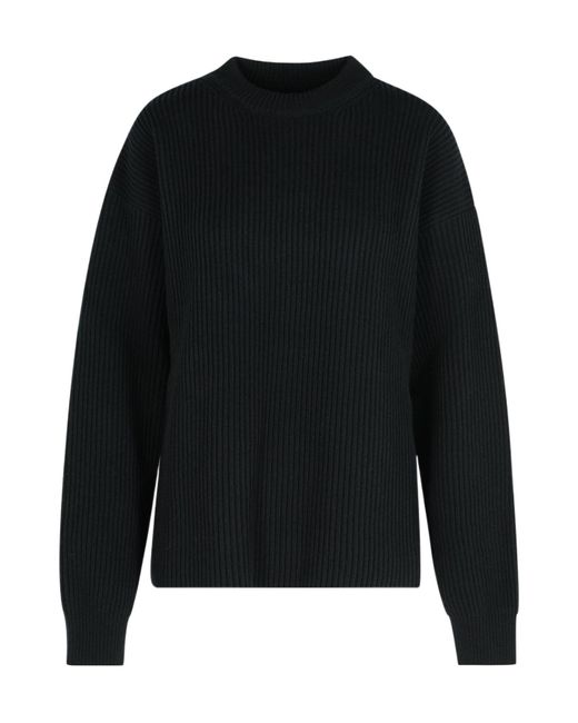 Jil Sander Black Midweight Crew-Neck Jumper
