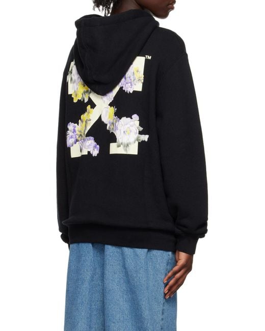 Off-White c/o Virgil Abloh Black Floral Arrows-Print Hoodie