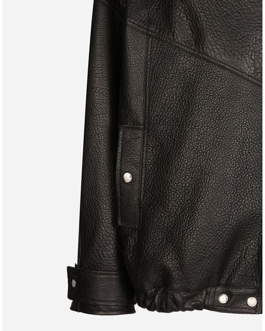 Dolce & Gabbana Black Oversized Biker Jacket