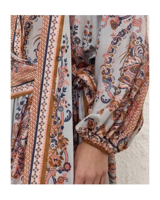 Zimmermann Multicolor Aster Tie Neck Blouse