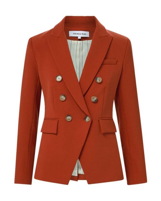 Veronica Beard Red Miller Dickey Double-Breasted Blazer