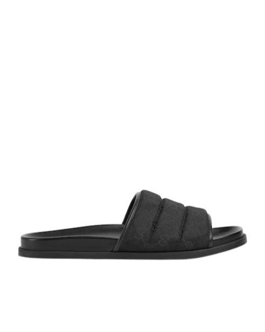 Gucci Black Padded Gg Sandals for men