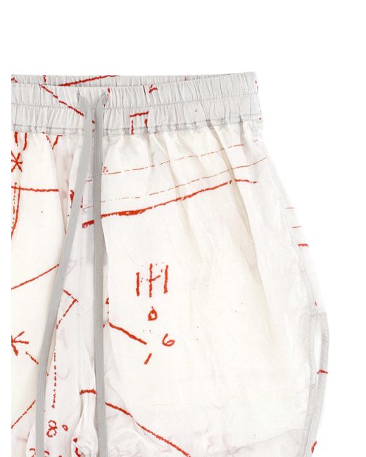 Rick Owens White Drawstring Shorts