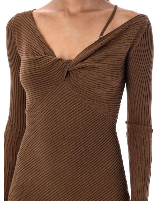 The Attico Brown The Desai Mini Dress