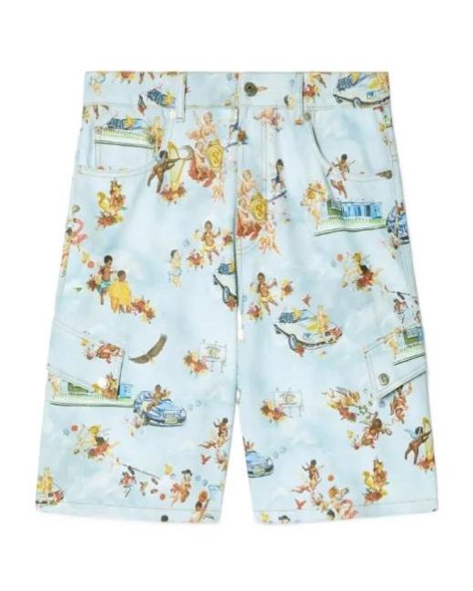 Off-White c/o Virgil Abloh Blue Fresco Cargo Shorts for men