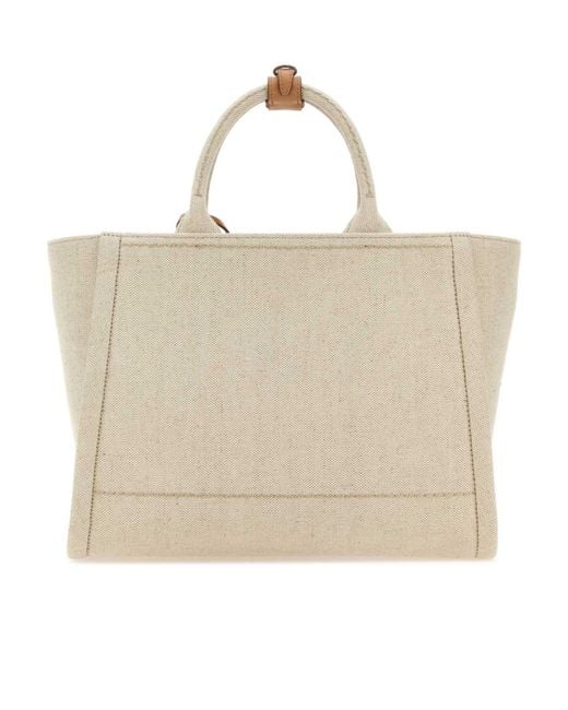 Prada Natural Logo-Detailed Tote Bag