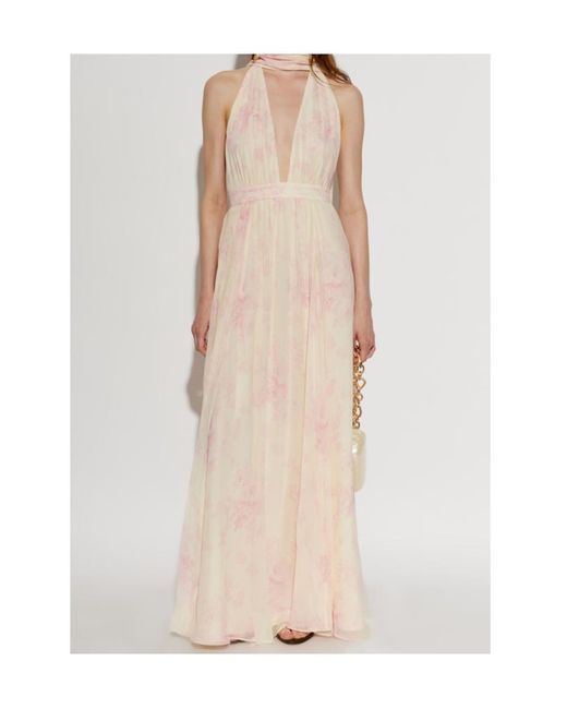 LoveShackFancy Natural Printed Backless Dress