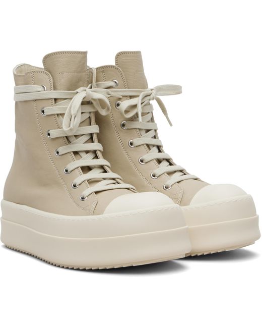 Rick Owens Natural Mega Bumper High-Top Sneakers