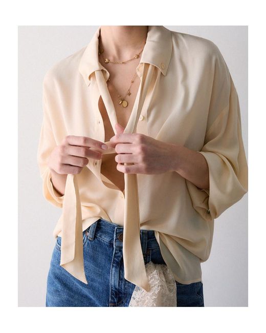 Liu Jo Natural Blouse With Bow