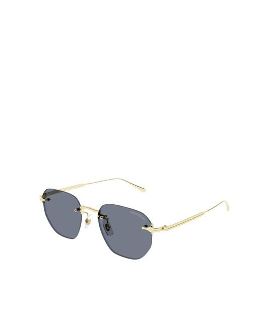 Montblanc Blue Eyewear Pilot Frame Sunglasses for men
