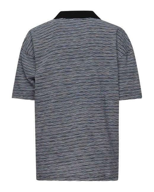 Etro Gray Striped Pocket Polo Shirt
