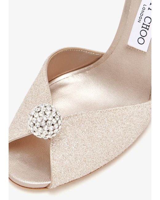 Jimmy Choo White Round-Toe High-Heeled Sandals