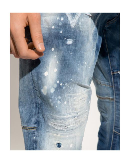 DSquared² Blue Eviction Notice Cropped Jeans for men