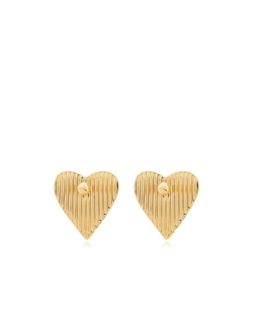 Alaïa Metallic Alaïa Bombe Heart Stud Earrings