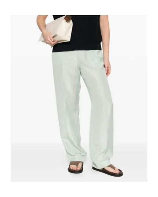 Fabiana Filippi Green Elastic-Waist Straight Pants
