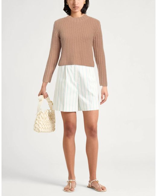 Max Mara Brown Solid Color Long-Sleeve Crew Neck Knit Sweater