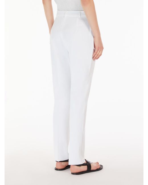 Max Mara White Studio High Waist Straight Leg Trousers